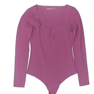 Abercrombie & Fitch Maroon Long Sleeve Bodysuit
